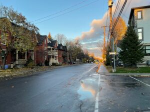 A recovering flooded street in Ottawa used as a case study for environmental consulting on insurance claims.