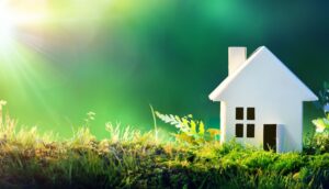 House representing residential radon testing and indoor radon exposure